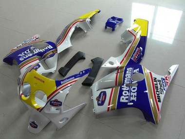Best 1988-1989 Honda CBR250RR MC19 Motorcycle Fairings - White Yellow Blue Rothmans UK