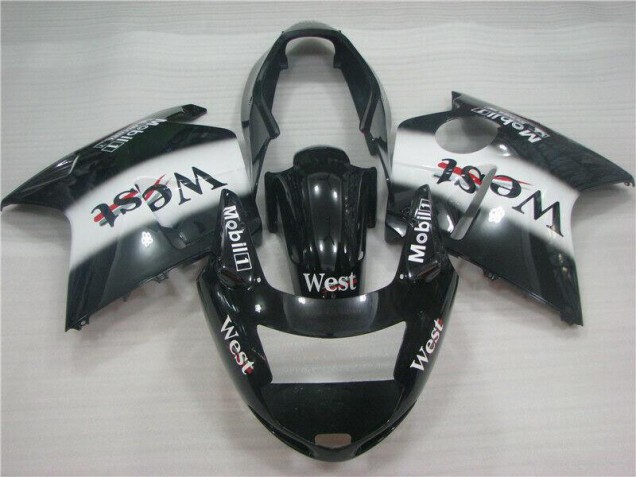 1996-2007 Honda CBR1100XX Blackbird Motorcycle Fairings - Glossy Black White West UK