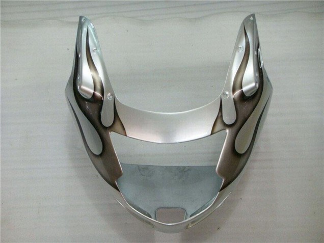 1996-2007 Honda CBR1100XX Blackbird Motorcycle Fairing - Silver Black Flame UK