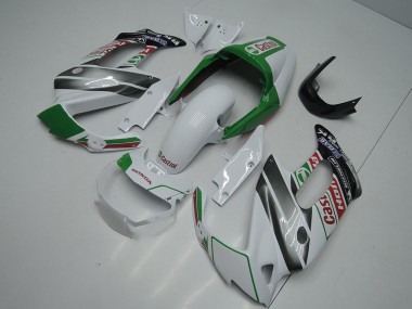 Best 1997-2005 Honda VTR1000F Motorcycle Fairings - White Green Glossy Black Castrol UK
