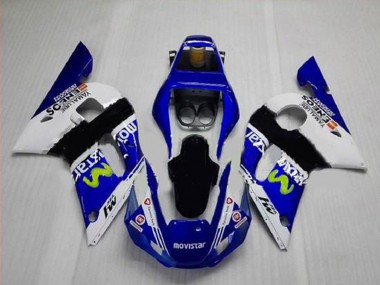 Best 1998-2002 Yamaha YZF R6 Motorcycle Fairings - White Blue Black MoviStar ENEOS Yamalube UK