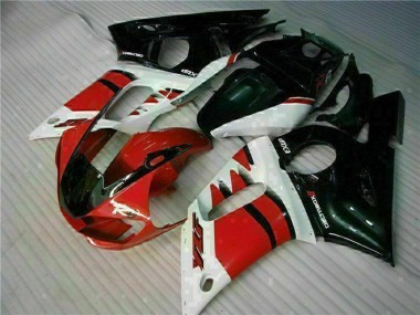 Best 1998-2002 Yamaha YZF R6 Motorcycle Fairing - White Red Glossy Black UK