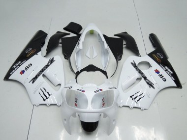 Best 2000-2001 Kawasaki ZX12R Motorcycle Fairings - White Black Elf Monster UK