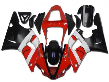 Best 2000-2001 Yamaha YZF R1 Motorcycle Fairing - Red White Glossy Black UK