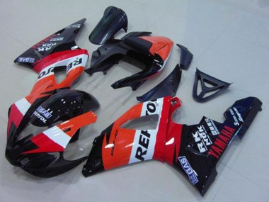 Best 2000-2001 Yamaha YZF R1 Motorcycle Fairing - Orange White Red Black Repsol UK
