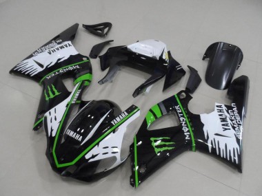 Best 2000-2001 Yamaha YZF R1 Motorcycle Fairings - White Black Green Monster UK
