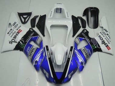 Best 2000-2001 Yamaha YZF R1 Motorcycle Fairings - White Blue Black ENEOS Monster UK