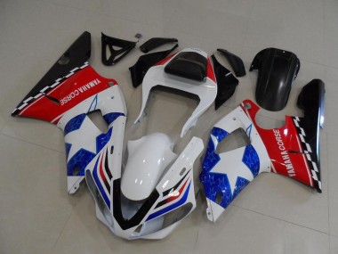 Best 2000-2001 Yamaha YZF R1 Motorcycle Fairings - White Red Blue Black Corse UK