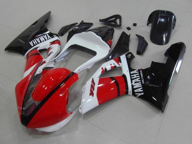 Best 2000-2001 Yamaha YZF R1 Motorcycle Fairings - Red White Glossy Black Racing Version UK