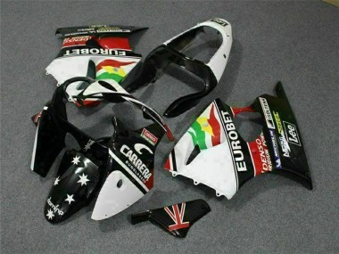 Best 2000-2002 Kawasaki ZX6R Motorcycle Fairings - White Red Yellow Green Glossy Black Star EuroBet UK