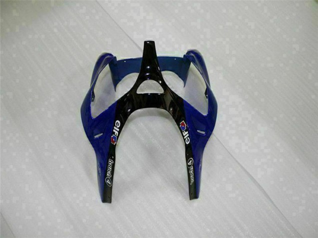 2000-2002 Kawasaki ZX6R Motorcycle Fairings - Blue Glossy Black Elf Bridgestone UK