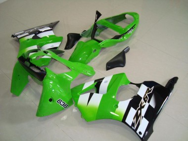 Best 2000-2002 Kawasaki ZX6R Motorcycle Fairings - Green White Black 636 UK