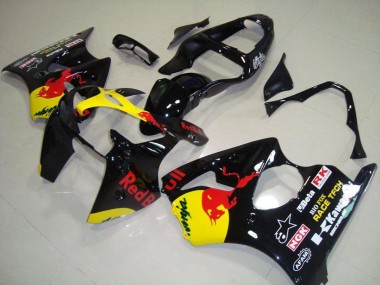 Best 2000-2002 Kawasaki ZX6R Motorcycle Fairings - Glossy Black Yellow Red Bull UK
