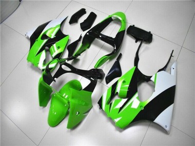 Best 2000-2002 Kawasaki ZX6R Motorcycle Fairing Kits - Green White Black UK