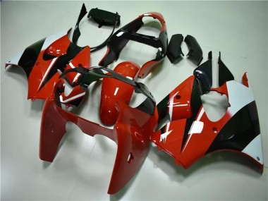Best 2000-2002 Kawasaki ZX6R Motorcycle Fairings - White Red Glossy Black UK