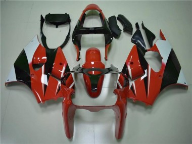 Best 2000-2002 Kawasaki ZX6R Motorcycle Fairings - White Red Glossy Black UK