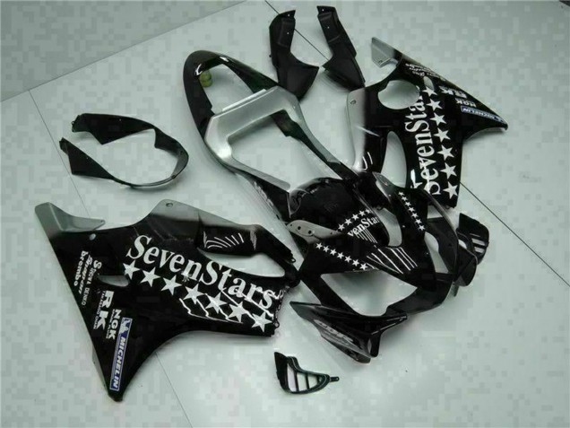 2001-2003 Honda CBR600 F4i Motorcycle Fairings - Glossy Black Silver SevenStars UK