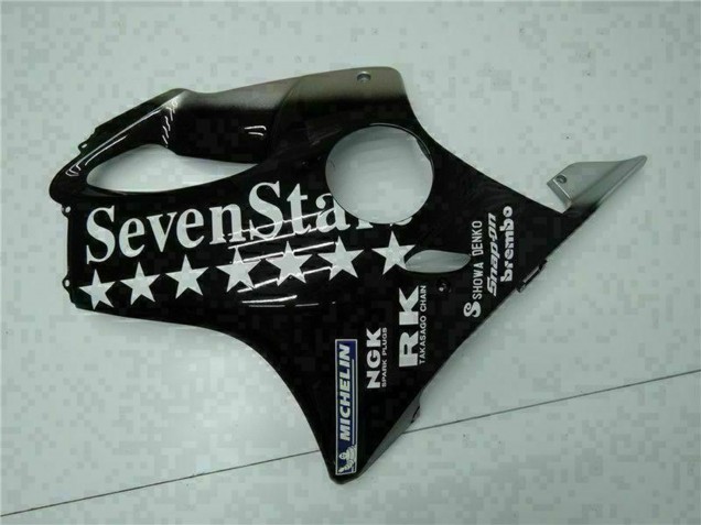 2001-2003 Honda CBR600 F4i Motorcycle Fairings - Glossy Black Silver SevenStars UK