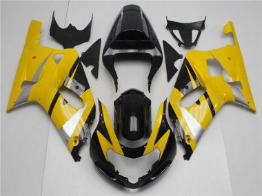 Best 2001-2003 Suzuki GSXR 600/750 Motorcycle Fairings - Yellow Silver Glossy Black UK