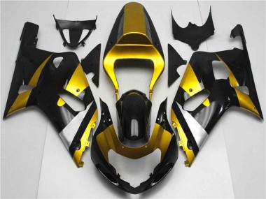 Best 2001-2003 Suzuki GSXR 600/750 Motorcycle Fairings - Gold Silver Glossy Black UK