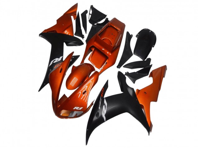 2002-2003 Yamaha YZF R1 Motorcycle Fairings - Orange Matte Black UK