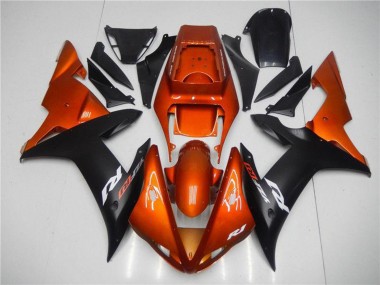 Best 2002-2003 Yamaha YZF R1 Motorcycle Fairings - Orange Matte Black UK