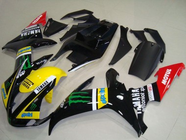 Best 2002-2003 Yamaha YZF R1 Motorcycle Fairings - Glossy Black Yellow Red Green Motul Monster UK