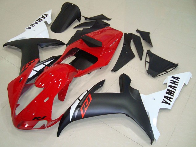 2002-2003 Yamaha YZF R1 Motorcycle Fairings - Red White Matte Black UK