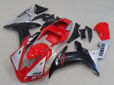 Best 2002-2003 Yamaha YZF R1 Motorcycle Fairings - Red Silver Matte Black UK