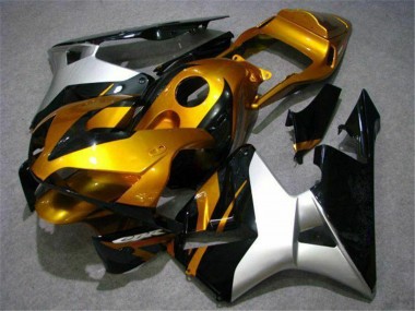 Best 2003-2004 Honda CBR600RR Motorcycle Fairing - Silver Gold Glossy Black UK