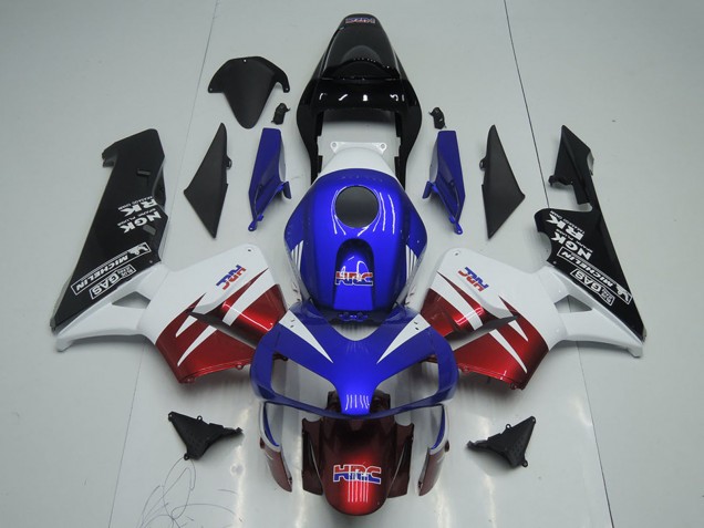2003-2004 Honda CBR600RR Motorcycle Fairings - White Red Blue Glossy Black HRC UK
