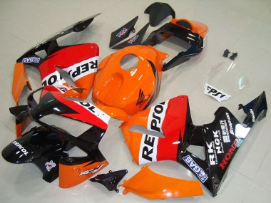 Best 2003-2004 Honda CBR600RR Motorcycle Fairing - Orange White Red Glossy Black Repsol UK