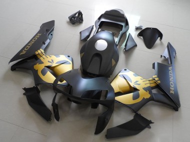 Best 2003-2004 Honda CBR600RR Motorcycle Fairings - Matte Black Gold UK