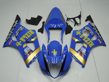 Best 2003-2004 Suzuki GSXR 1000 Motorcycle Fairing - Blue Gold Black Rizla UK