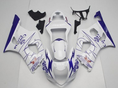 Best 2003-2004 Suzuki GSXR 1000 Motorcycle Fairings - White Blue Corona Alstare UK