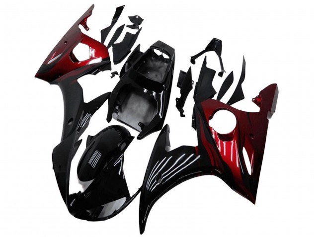 2003-2004 Yamaha YZF R6 Motorcycle Fairing Kits - Glossy Black Red UK