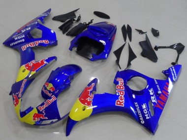 Best 2003-2004 Yamaha YZF R6 Motorcycle Fairings - Blue Yellow Red Bull UK