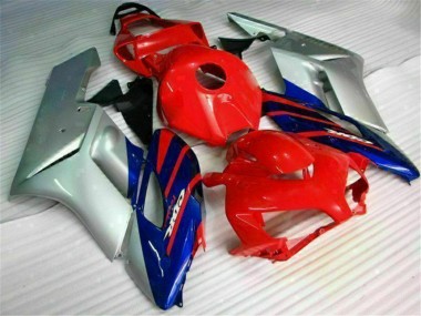 Best 2004-2005 Honda CBR1000RR Motorcycle Fairings - Silver Red Blue Black Stripe UK