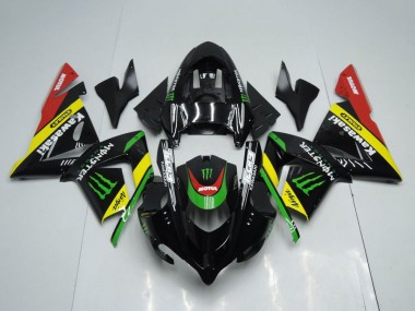 Best 2004-2005 Kawasaki ZX10R Motorcycle Fairings - Glossy Black Red Yellow Green Monster UK