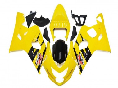 Best 2004-2005 Suzuki GSXR 600/750 Motorcycle Fairings - Yellow Glossy Black UK