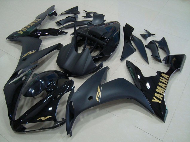 2004-2006 Yamaha YZF R1 Motorcycle Fairings - Glossy Black Matte Black Gold UK
