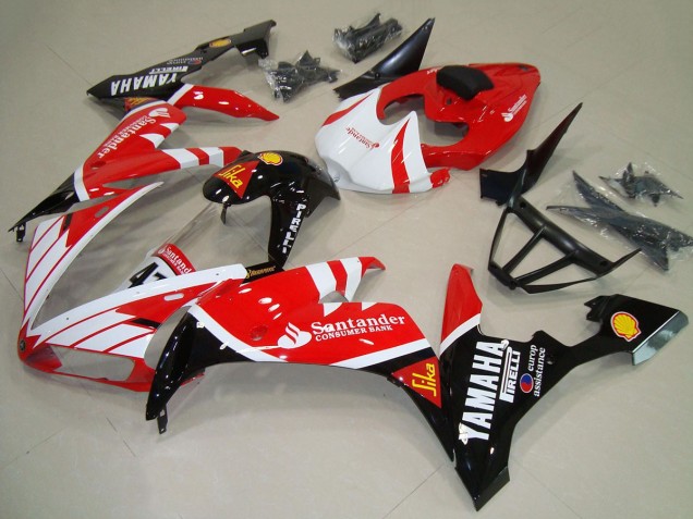 2004-2006 Yamaha YZF R1 Motorcycle Fairings - Red White Black Santander UK