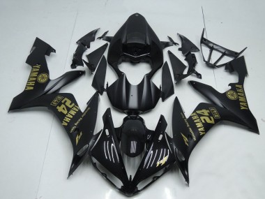 Best 2004-2006 Yamaha YZF R1 Motorcycle Fairings - Matte Black Gold UK