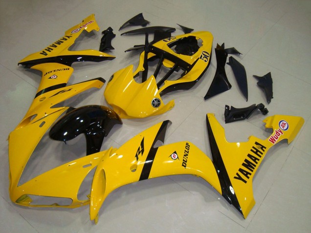2004-2006 Yamaha YZF R1 Motorcycle Fairing - Yellow Glossy Black UK