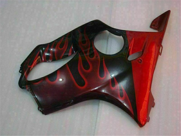 2004-2007 Honda CBR600 F4i Motorcycle Fairings - Glossy Black Red Flame UK