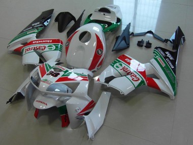 Best 2005-2006 Honda CBR600RR Motorcycle Fairings - White Red Green Castrol 38 UK