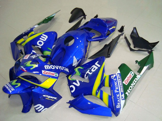 2005-2006 Honda CBR600RR Motorcycle Fairings - Blue Yellow Green White MoviStar Red Castrol UK