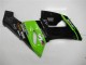 2005-2006 Kawasaki ZX6R Motorcycle Fairings - Green Glossy Black Elf UK