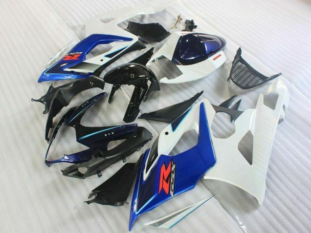 2005-2006 Suzuki GSXR 1000 Motorcycle Fairing Kits - White Blue Glossy Black UK