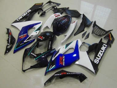 Best 2005-2006 Suzuki GSXR 1000 Motorcycle Fairings - White Blue Glossy Black UK